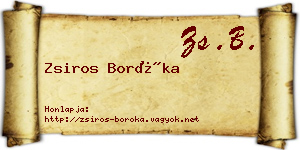 Zsiros Boróka névjegykártya